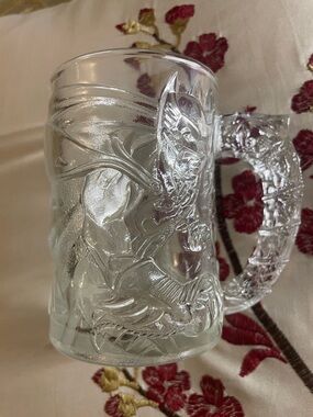 McDonald's Clear Glass Batman Mug Vtg